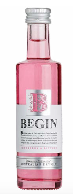 Bottle of Begin Sinfully Sweet Pink Gin 100ml