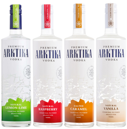 Bottle of Arktika Premium Vodka mixed