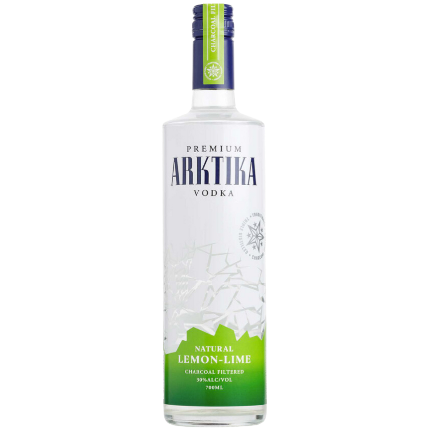 Bottle of Arktika Lemon Lime Premium Vodka